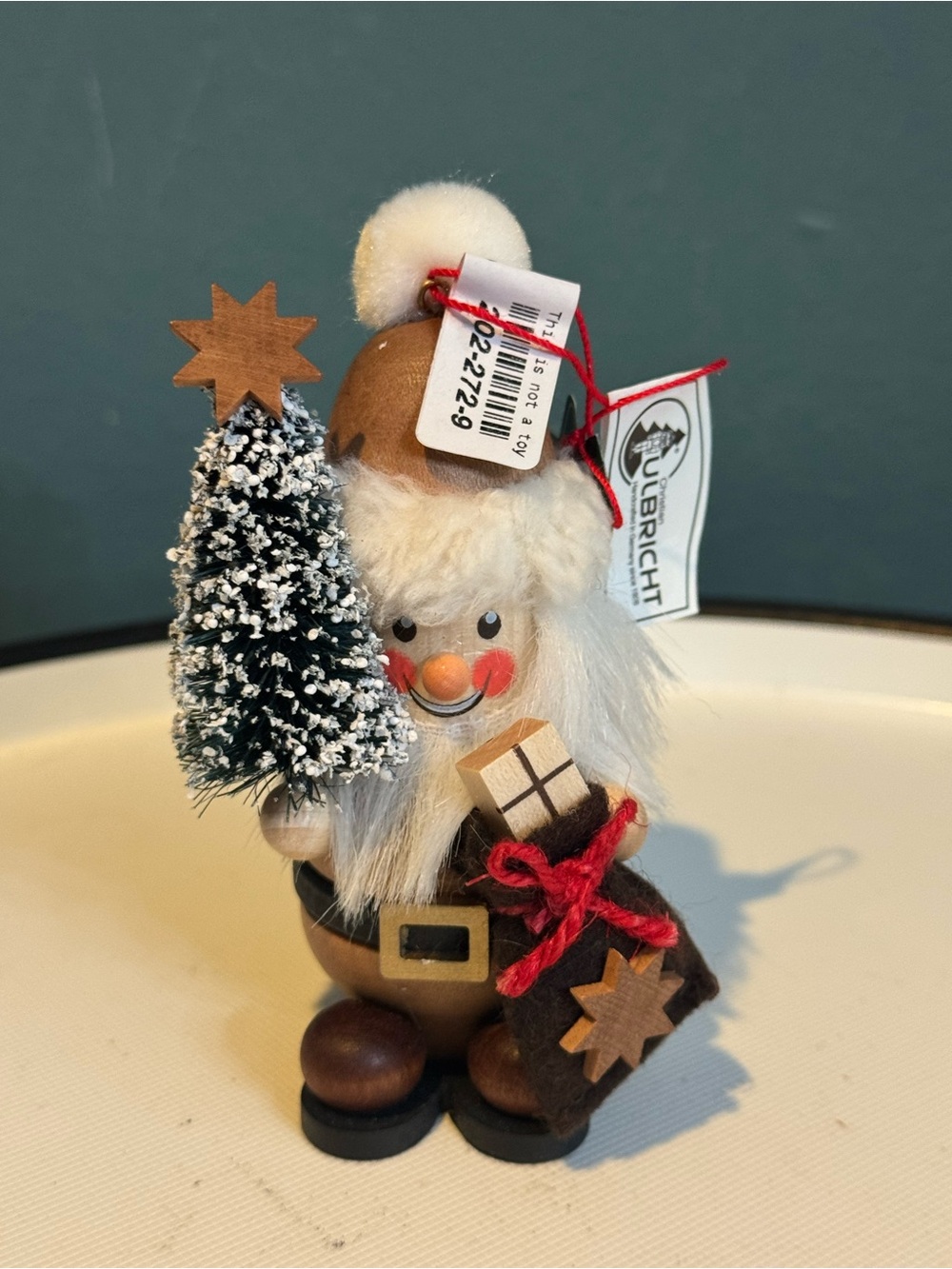 NWT Christian Ulbricht Santa Claus Natural Christmas tree ornament 4” Erzgebirge